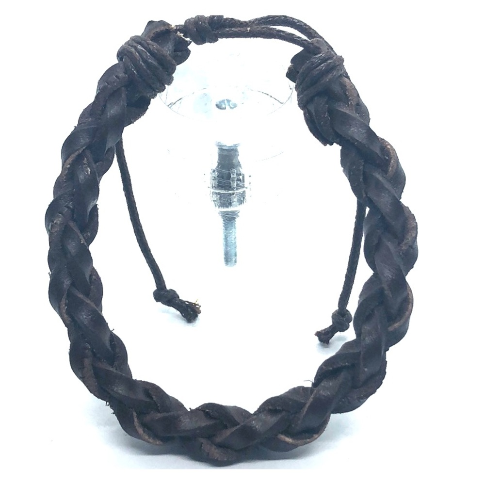 Dark brown leather bracelet